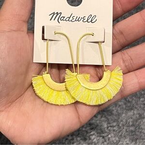 Brand new Madewell Crescent Yellow Fringe Hoops Earrings